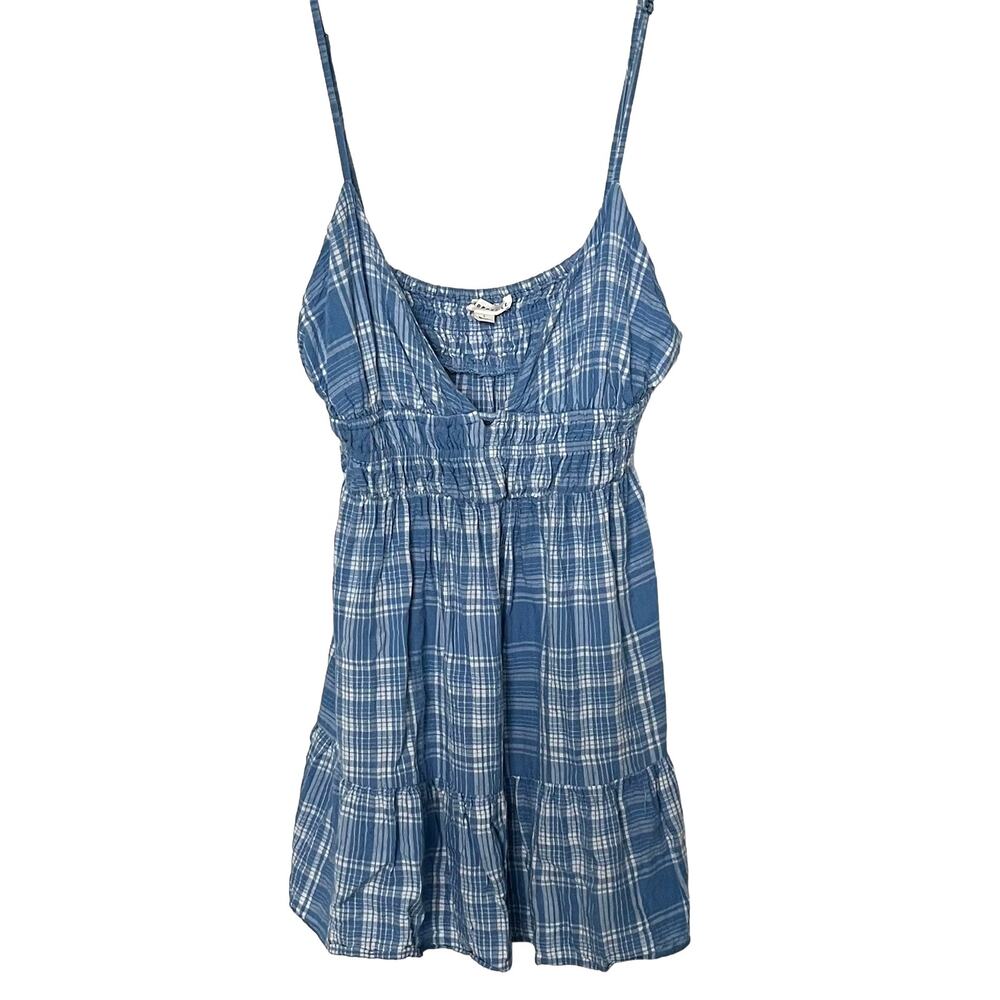 AEROPOSTALE SLEEVELESS SWEETHEART NECKLINE, WOMENS, L, BLUE & BLACK POLKA DOT